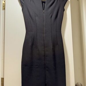 L'AGENCE Zip-Front Black Sheath Dress